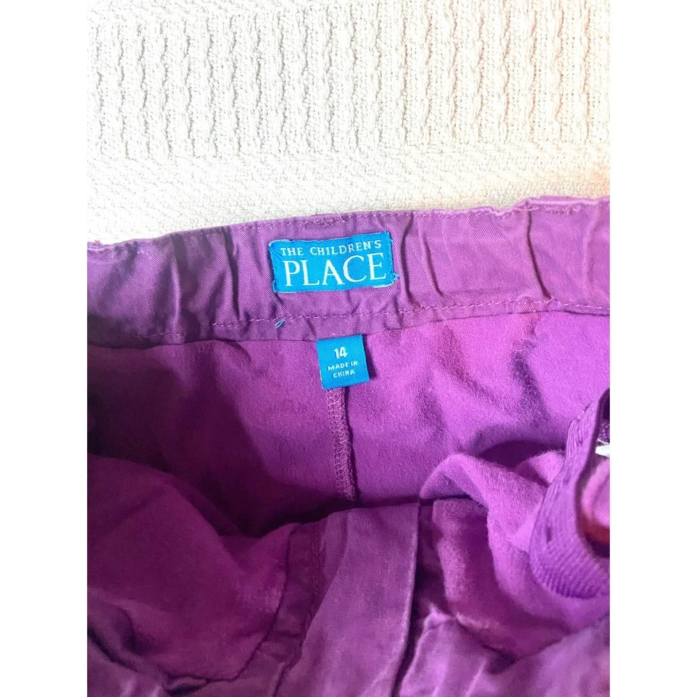 The Childrens Place Girls Purple Pleated Mini Skirt Size 14 Cotton
